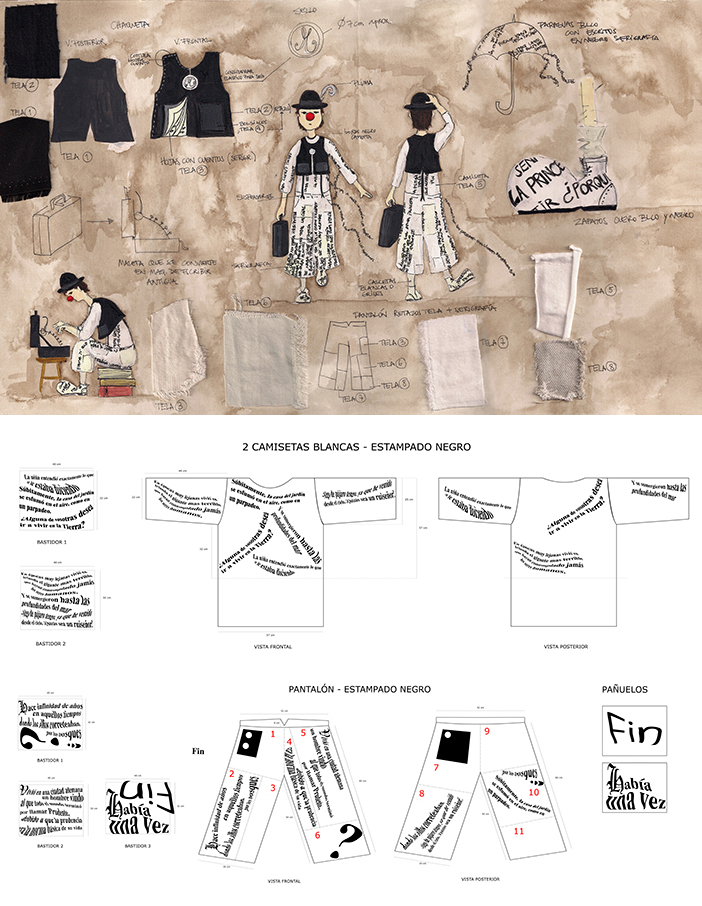 Design and drawings for clown costume